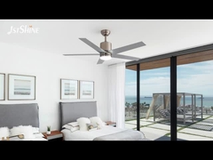 Ventilador de teto de níquel de cetim com 5 lâminas de MDF