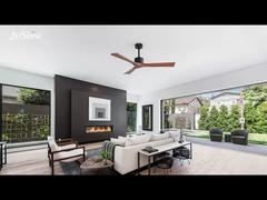 Ventilador de teto de madeira maciça de 52 polegadas, motor DC silencioso, design moderno para uso em sala de estar e quarto