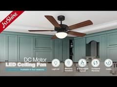 Ventilador de teto clássico de 52 polegadas com luz e motor DC