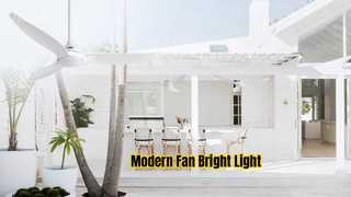 Ventilador de teto moderno branco de 52 polegadas com luz