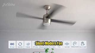Ventilador de teto moderno e silencioso com luz LED