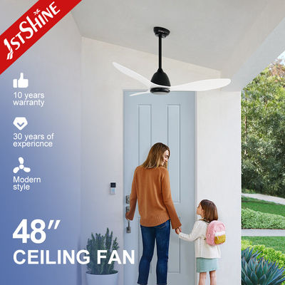 Ventilador de teto moderno de 48 polegadas sem luz LED ABS Blade Dc
