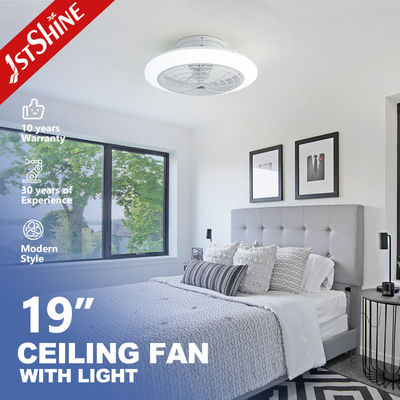 comprar Soluções de iluminação ETL Certificado Ventilador de teto LED branco com lâminas leves e fáceis de limpar Fabricação em linha