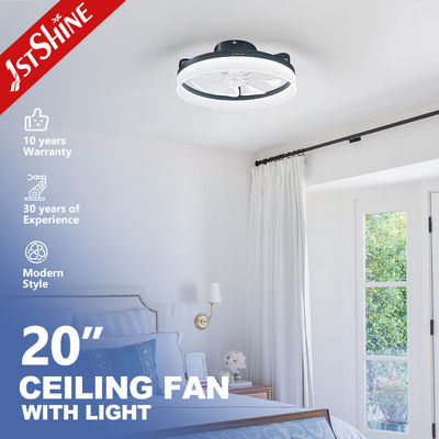 comprar Lâmpadas de plástico ABS transparente 20 polegadas ventilador de teto com luz LED e design de montagem flush Fabricação em linha