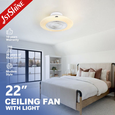 comprar Design moderno 22 polegadas LED ventilador de teto com estrelado e luz dimmable branco Fabricação em linha