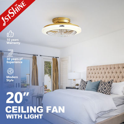 comprar 1stshine Ventilador de teto de ouro de baixo perfil de 20 polegadas com luz LED e interruptor de controle de parede Fabricação em linha