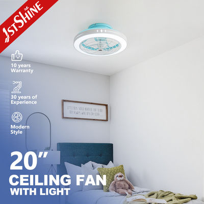 comprar 20 polegadas ABS azul lâmpadas de baixo perfil ventilador de teto com controle remoto e corpo de lâmpada de metal Fabricação em linha