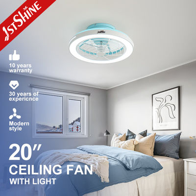 comprar Grande fluxo de ar 20 polegadas de acabamento azul LED ventilador de teto para quarto design moderno Fabricação em linha
