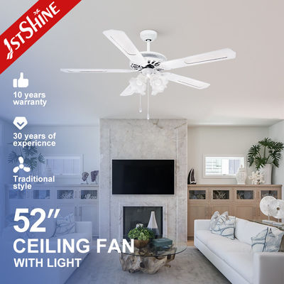 comprar 52 polegadas 132cm Ventilador decorativo de teto com lâmpadas e 5 lâminas 1stshine OEM Fabricação em linha