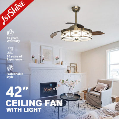 comprar 1stshine Ventilador de teto dobrável com luzes Iluminação decorativa personalizada e motor de 10 anos Fabricação em linha