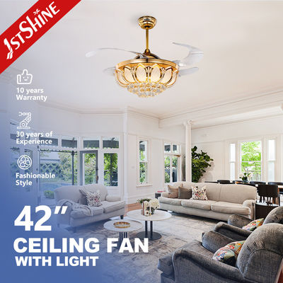 comprar Ventilador de teto retrátil de cristal de 42 polegadas de metal leve de cobre lâmina ABS Fabricação em linha