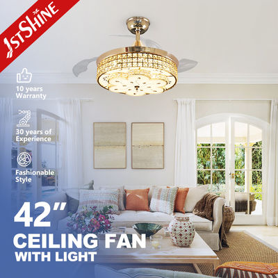comprar Três lâminas 107cm candelabro dobrável ventilador de teto lâminas retraíveis Fabricação em linha