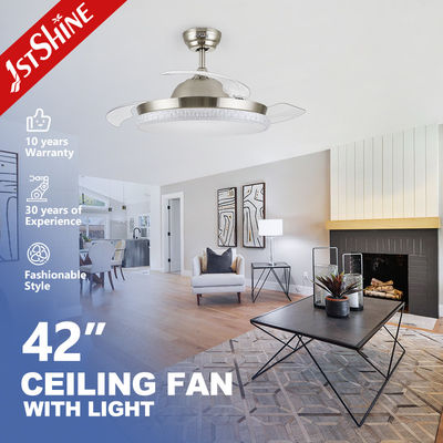 comprar 220V 50Hz Ventilador de teto retrátil de lâminas com luz LED de 3 cores Fabricação em linha