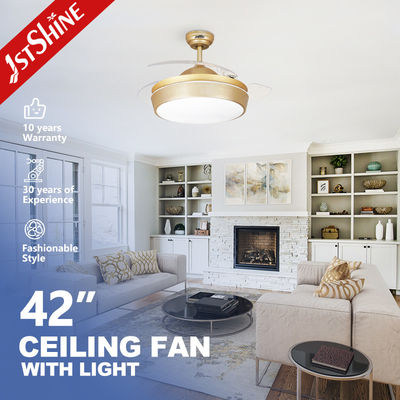 comprar Ventilador de teto transparente com lâmina oculta com luz LED 1stshine Luxury European Design Fabricação em linha