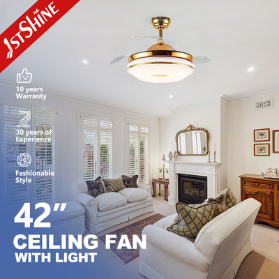 comprar Lâmina escondida 42 polegadas 60W LED ventilador de teto para baixo ruído e decoração elegante da casa Fabricação em linha