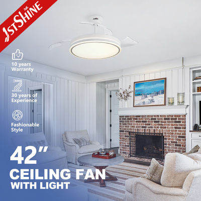 comprar 1stshine LED Ventilador de teto com lâminas retráteis e controle remoto 3 cores luz LED Fabricação em linha