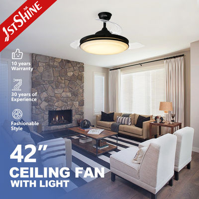 comprar 230V Iluminação decorativa Ventilador de teto LED retrátil com suporte dimmer 42 polegadas Fabricação em linha