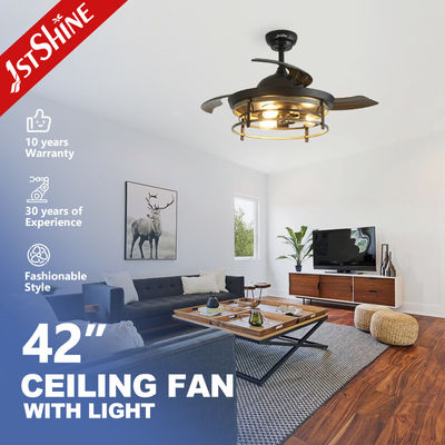 comprar 42 polegadas de estilo invisível da casa da quinta do fã de teto da lâmina com luz Fabricação em linha