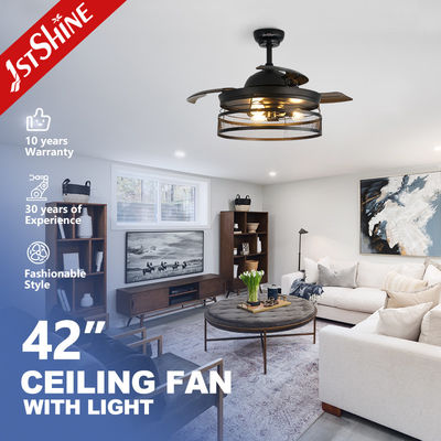 comprar Quarto ETL 42 polegadas casa de campo ventilador de teto invisível com luzes Fabricação em linha