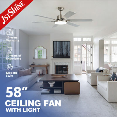 comprar 58 polegadas Ventiladores de teto de quarto com luzes reversível silencioso motor DC lâmina MDF Fabricação em linha