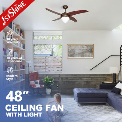comprar Ventilador de teto elétrico de luxo de 48 polegadas com fonte de luz LED e estilo de design moderno Fabricação em linha