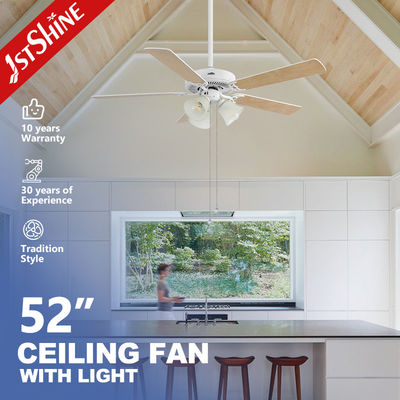 comprar Ventilador de teto decorativo tradicional de 35W com cadeia de puxação 5 lâminas Mdf para sala de estar Fabricação em linha