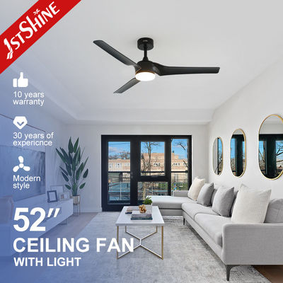 comprar Desenho de baixo ruído ventilador luminoso remoto 3 lâminas pretas sala de estar moderna Fabricação em linha