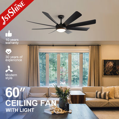 comprar Fonte de alimentação de corrente contínua 60 polegadas ABS preto lâminas Ventilador de teto com iluminação LED e lâminas de plástico Fabricação em linha