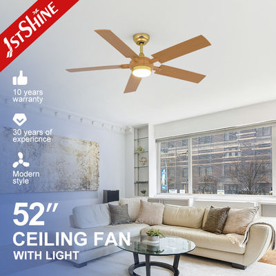 comprar 1stshine Ventilador de teto LED com acabamento remoto de grãos de madeira 5 lâminas Logotipo 1stshine / OEM Logotipo Fabricação em linha