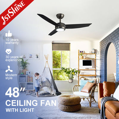 comprar Ventilador de teto LED de controle inteligente para espaços pequenos em escritório em casa 48 polegadas luz brilhante Fabricação em linha