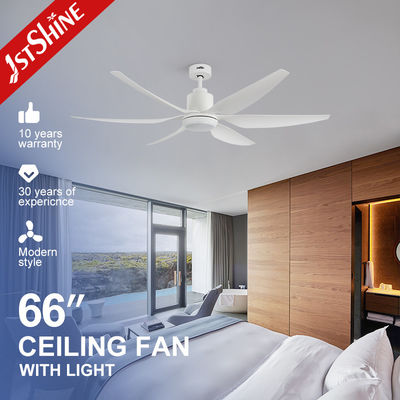 comprar Temperatura de cor 3000k Ventilador de teto LED de 66 polegadas com luz atenuável e lâminas ABS brancas Fabricação em linha