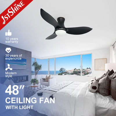 comprar LED preto 3 lâminas ABS Ventilador de teto motor Dc moderno silencioso flush montado Fabricação em linha