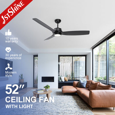 comprar Motor de corrente contínua 52 polegadas controle remoto LED Ventilador de teto luz em ABS preto lâminas e controle remoto Fabricação em linha