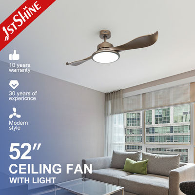 comprar 2- 1stshine Ventilador de teto de acabamento de ouro de 52 polegadas com controle remoto e 2 lâminas ABS DC LED Fabricação em linha