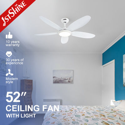 comprar 1stshine Ventilador de teto LED de alto fluxo de ar com 5 lâminas ABS brancas e corpo de lâmpada de metal Fabricação em linha