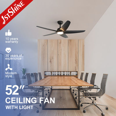 comprar Ventilador de teto LED preto com luz dimmable 5 lâmpadas de plástico controle remoto Fabricação em linha