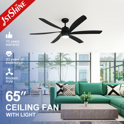 comprar Ventilador de teto de 65 polegadas com LED remoto maior volume de ar alto motor DC de lâmina de plástico preto Fabricação em linha