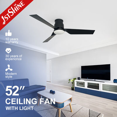 comprar Fabricação Ventilador de baixo perfil Ventilador de tecto LED apagável com lâmina ABS Preto Fabricação em linha