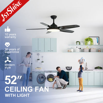 comprar Lâmpada de ventilador de tecto LED de 52 polegadas, ABS preto, 6 velocidades, com motor de cobre Fabricação em linha