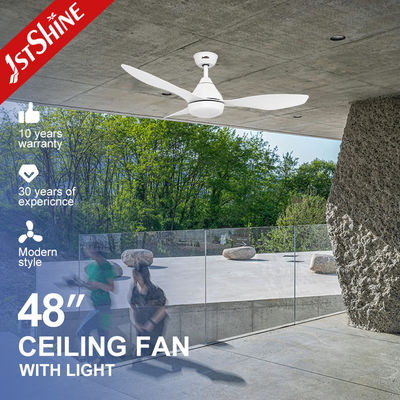 comprar 3 Fonte de luz LED de cor Ventilador de teto com motor de economia de energia DC e lâminas brancas Fabricação em linha