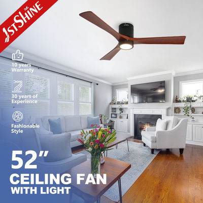 comprar Ventilador de teto moderno de madeira natural LED de 3 lâminas com 5 velocidades Fabricação em linha
