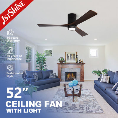 comprar Flush Mount Smart APP Control Ventilador de teto de madeira maciça com luz e controle remoto para casa Fabricação em linha