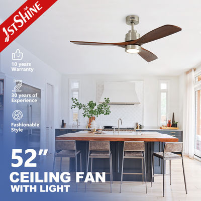 comprar 110-240V/50Hz-60Hz Voltagem de entrada V Ventilador de teto LED com corpo metálico e lâminas de madeira maciça Fabricação em linha