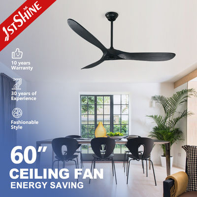 comprar Ventilador de teto de lâminas de madeira preta para vento padrão e tamanho OEM em comercial Fabricação em linha