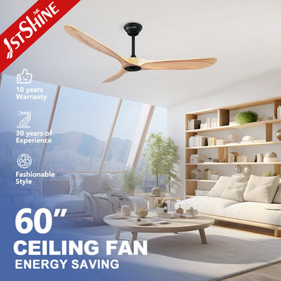 comprar Ventilador de teto controlado por APP com lâminas de madeira maciça madeira natural moderno luxuoso sem luz Fabricação em linha