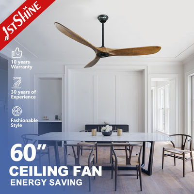 comprar 60 polegadas Dark Walnut 5 velocidade controle remoto 3 lâmina lâmina de madeira DC ventilador de teto para hotel Fabricação em linha