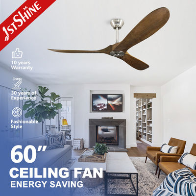 comprar 1stshine Ventilador de teto de metal de 60 polegadas com motor DC de 35W e hélice de madeira de poupança de energia Fabricação em linha
