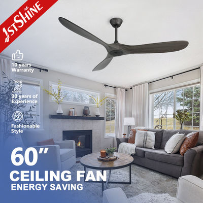 comprar Ventilador de tecto de lâminas de madeira de vento natural de 60 polegadas com comando remoto e vara de baixo de metal 6
