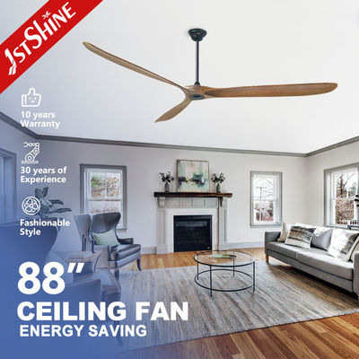 comprar Fonte de energia elétrica 220V DC Motor 88 polegadas de madeira ventilador de teto com controle remoto inteligente Fabricação em linha