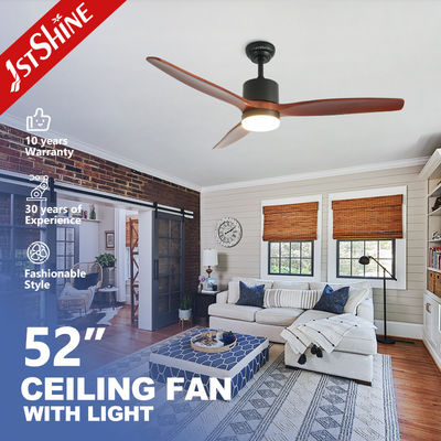 comprar Ventilador de teto LED com lâminas de madeira sólida remotas Fabricação em linha